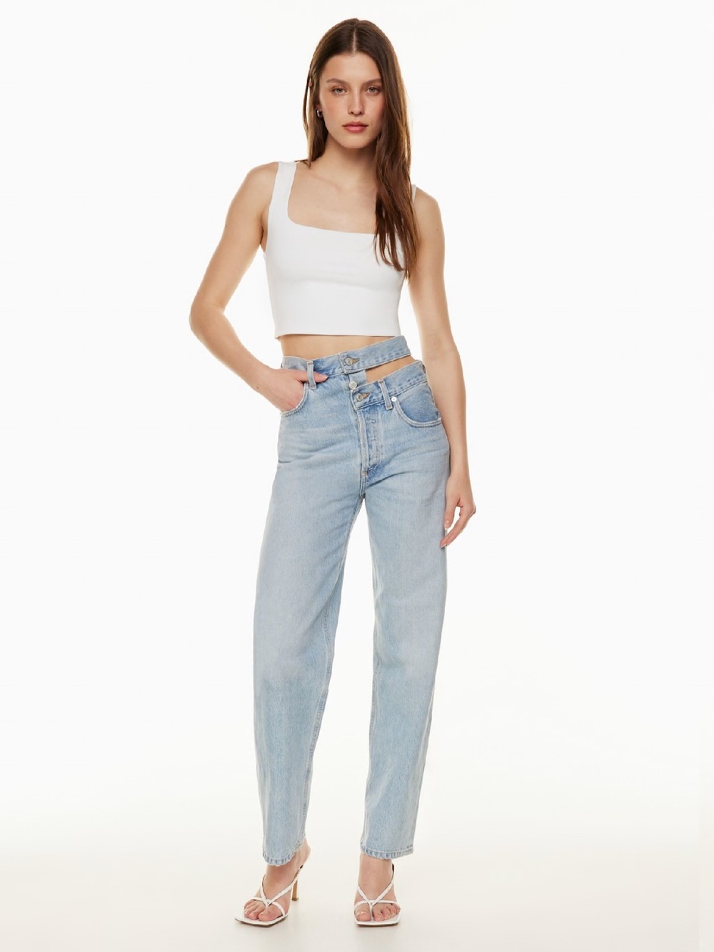 AGOLDE Broken Waistband Jean High-waisted wide-leg jeans
